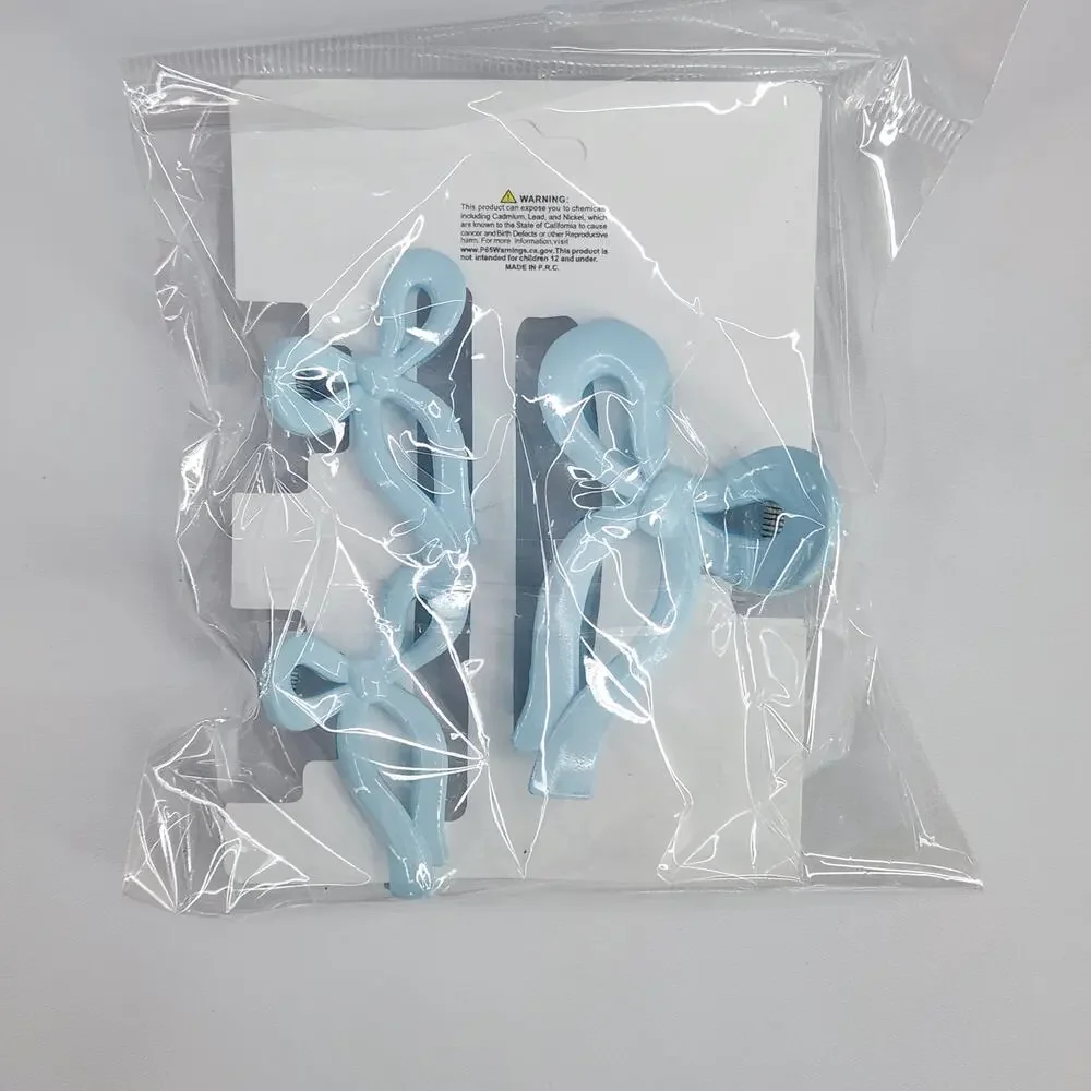 3 pc Ribbon Shaped Claw Clip Set, Hair clips, Light Blue by Princess Accessories